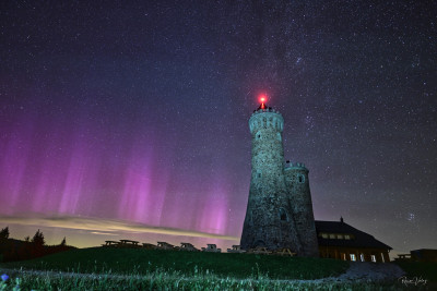 Polární záře u Dalimilovy rozhledny