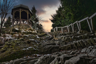 Vyhlídka Cyrilka za soumraku